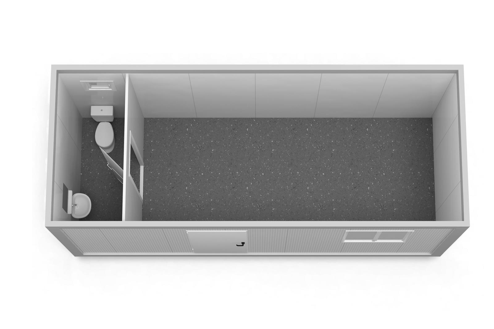 Container de Locuit 6m cu WC 1 Geam ContainerMod