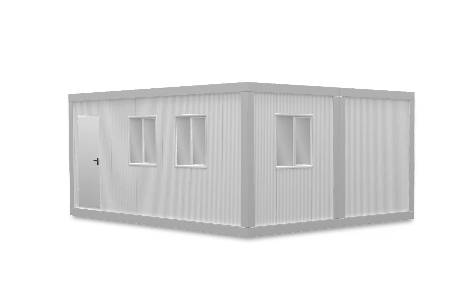 Container Modular 6x4.8m 1 Usa 3 Ferestre Alb ContainerMod