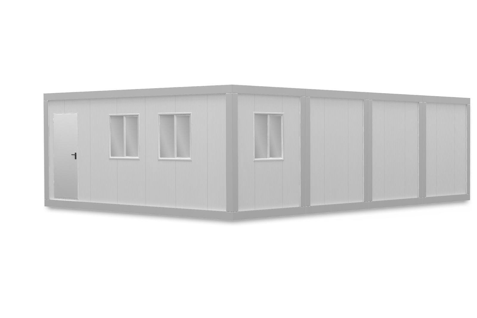 Container Modular 6x9.6m cu 1 Usa 3 Ferestre White ContainerMod